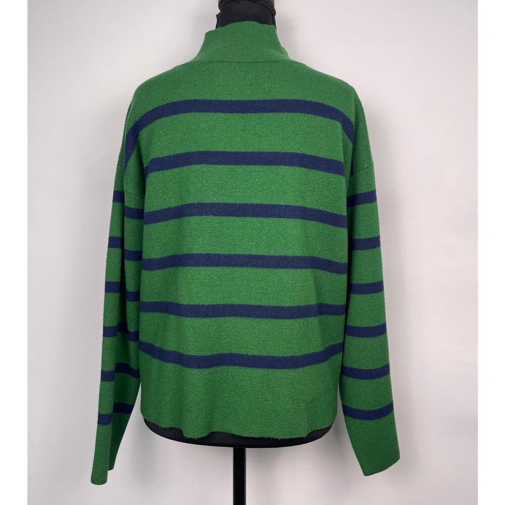 Maeve by Anthropologie Green Blue Striped Turtleneck Sweater Women’s XXS - Picture 2 of 9